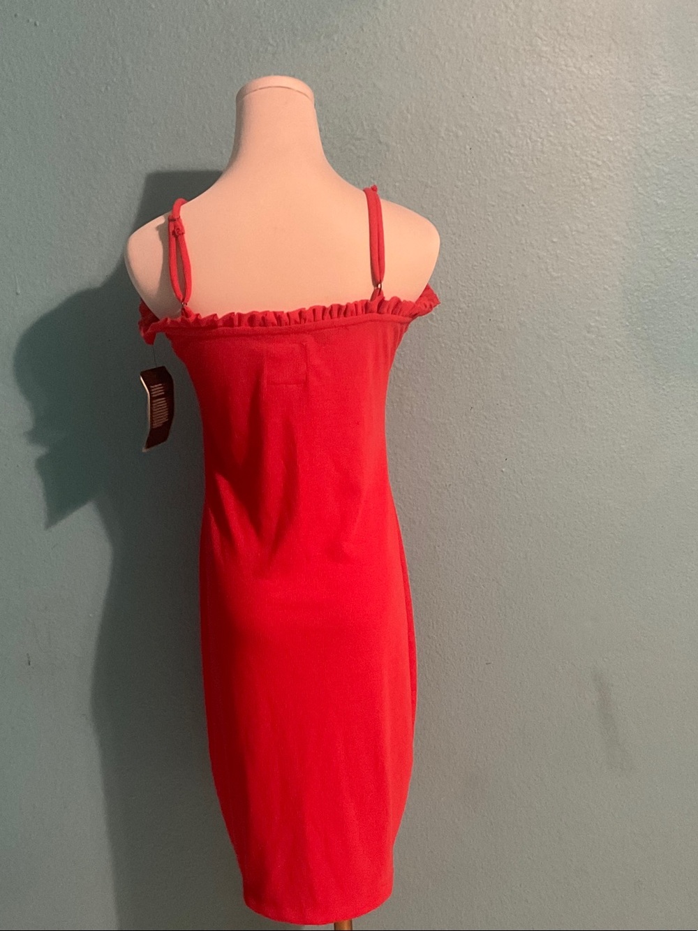 Chaser Red Ruffle-Trim Mini Dress - Picture 4 of 7
